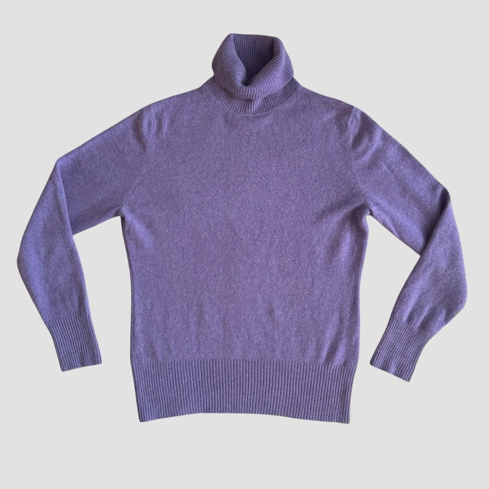 Apt. 9 Womens Purple 100% Cashmere Turtleneck Sweater Large Quiet Luxury Preppy